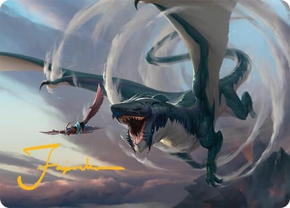 Whirlwing Stormbrood Art Card (27/54) (Gold-Stamped Signature), Art Series: Tarkir: Dragonstorm 27