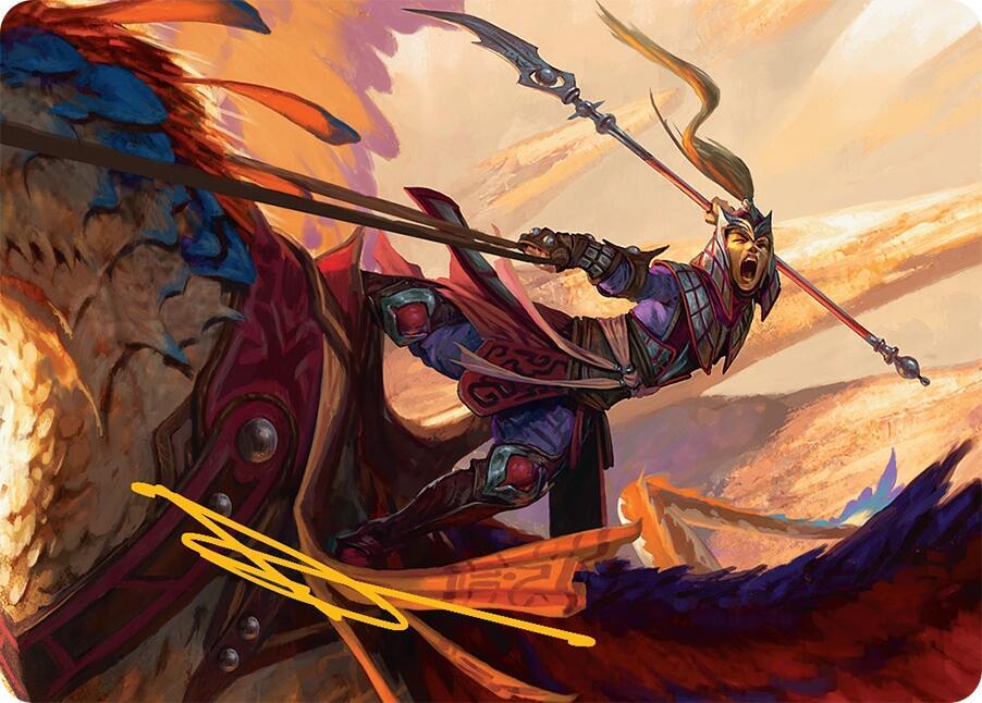 Dragonback Lancer Art Card (3/54) (Gold-Stamped Signature), Art Series: Tarkir: Dragonstorm 3