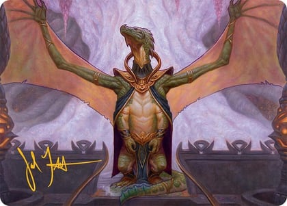 Kheru Goldkeeper Art Card (36/54) (Gold-Stamped Signature), Art Series: Tarkir: Dragonstorm 36