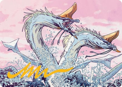 Twinmaw Stormbrood Art Card (39/54) (Gold-Stamped Signature), Art Series: Tarkir: Dragonstorm 39