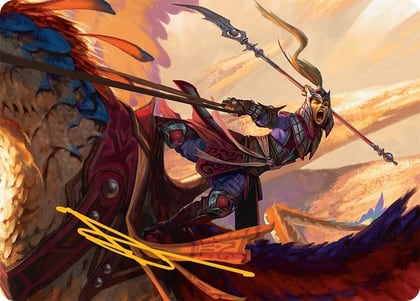 Dragonback Lancer Art Card (3/54) (Gold-Stamped Signature), Art Series: Tarkir: Dragonstorm 3