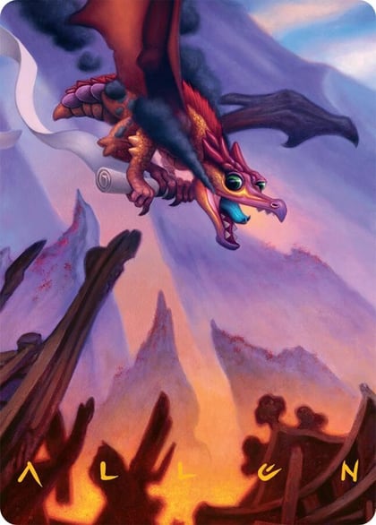 Scavenger Regent Art Card (45/54) (Gold-Stamped Signature), Art Series: Tarkir: Dragonstorm 45
