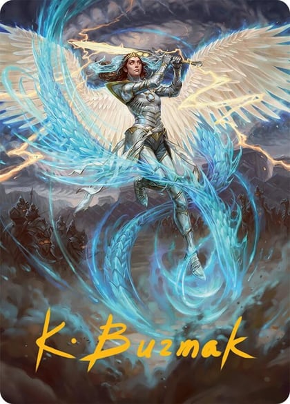 Elspeth, Storm Slayer Art Card (49/54) (Gold-Stamped Signature), Art Series: Tarkir: Dragonstorm 49