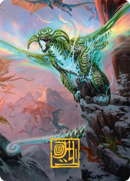 Ureni of the Unwritten Art Card (51/54) (Gold-Stamped Signature), Art Series: Tarkir: Dragonstorm 51