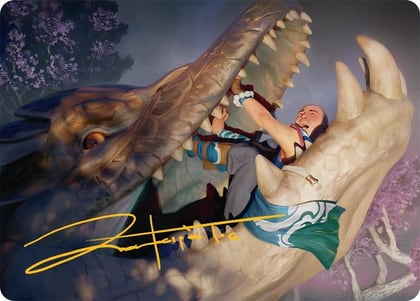 Jaws of Defeat Art Card (53/54) (Gold-Stamped Signature), Art Series: Tarkir: Dragonstorm 53