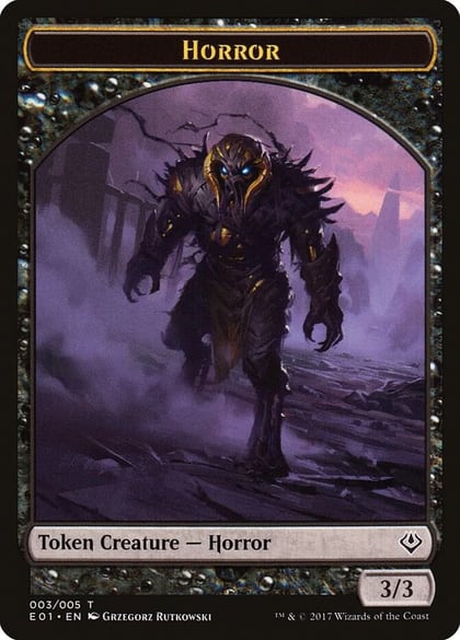 Horror // Zombie Double-Sided Token, Archenemy: Nicol Bolas 3 // 20