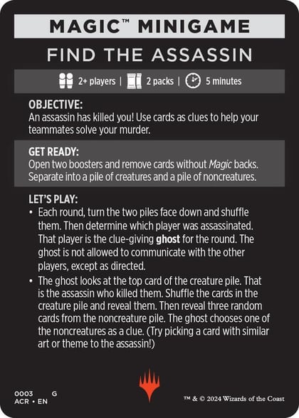 Magic Minigame: Find The Assassin, Universes Beyond: Assassin's Creed 3