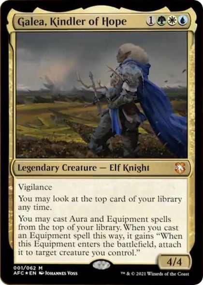 Galea, Kindler of Hope (Display Commander) - Thick Stock, Commander: Adventures in the Forgotten Realms 1