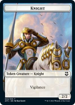 Knight // Saproling Double-Sided Token, Commander: Adventures in the Forgotten Realms 2 // 8