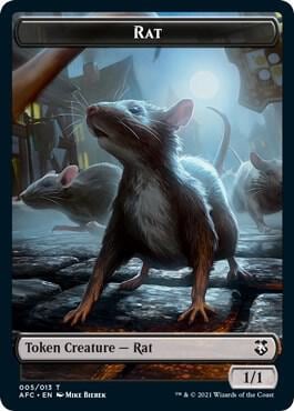 Rat // Zombie Double-Sided Token, Commander: Adventures in the Forgotten Realms 5 // 9