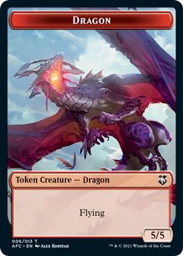 Dragon // Dragon Spirit Double-Sided Token, Commander: Adventures in the Forgotten Realms 6 // 9