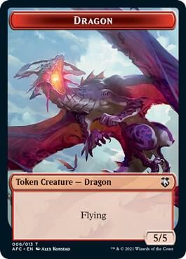 Dragon // Dragon Spirit Double-Sided Token, Commander: Adventures in the Forgotten Realms 6 // 9