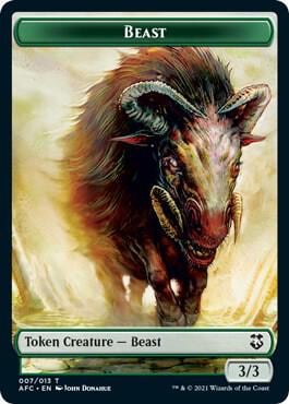 Beast // Dragon Spirit Double-Sided Token, Commander: Adventures in the Forgotten Realms 7 // 9