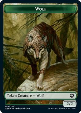 Wolf // Zombie Double-Sided Token, Adventures in the Forgotten Realms 14 // 9