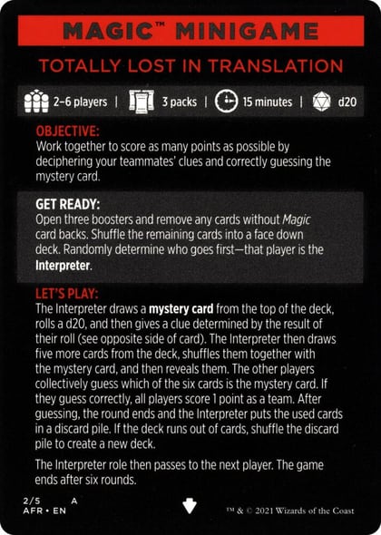 Magic Minigame: Totally Lost in Translation, Adventures in the Forgotten Realms 2
