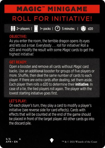 Magic Minigame: Roll for Initiative!, Adventures in the Forgotten Realms 5
