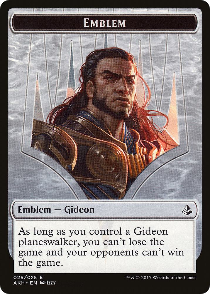 Emblem - Gideon of the Trials // Zombie Double-Sided Token, Amonkhet 25 // 20