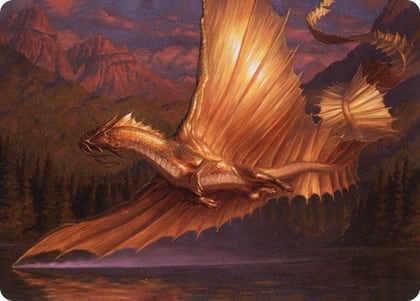 Adult Gold Dragon Art Card, Art Series: Adventures in the Forgotten Realms 58