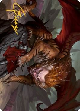 Manticore Art Card (Gold-Stamped Signature), Art Series: Adventures in the Forgotten Realms 6