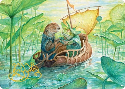 Run Away Together Art Card (Gold-Stamped Signature), Art Series: Bloomburrow 11