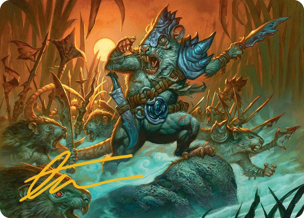 Persistent Marshstalker Art Card (Gold-Stamped Signature), Art Series: Bloomburrow 14