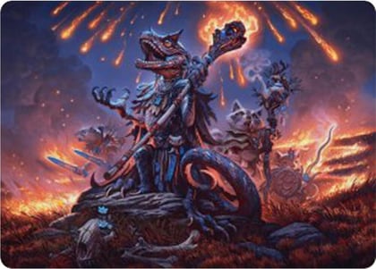 Valley Flamecaller Art Card, Art Series: Bloomburrow 21