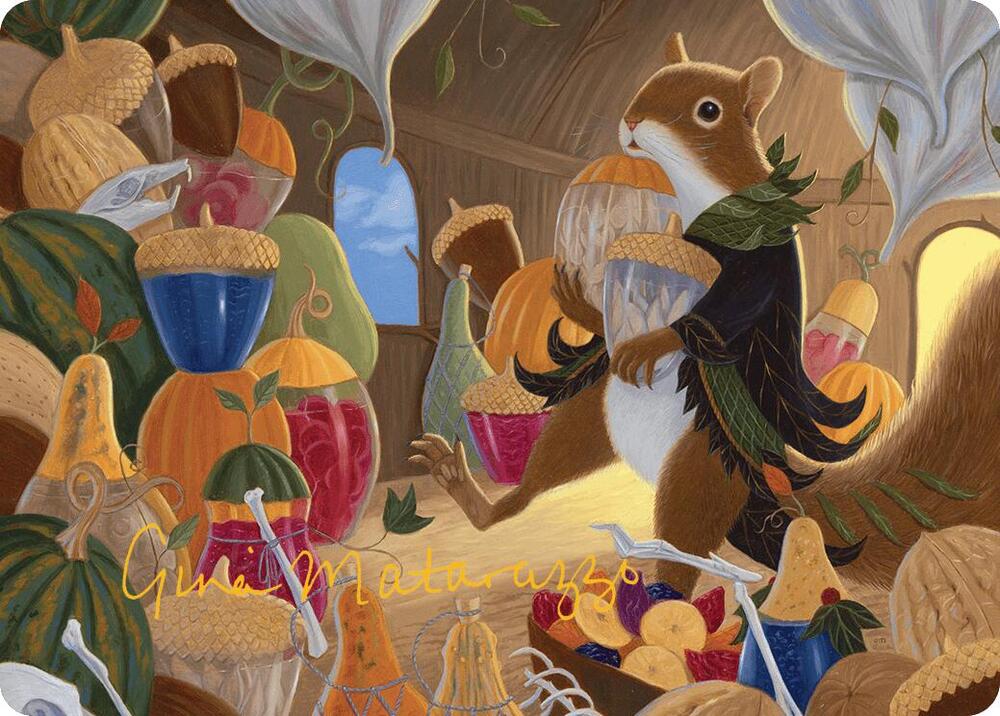 Stocking the Pantry Art Card (Gold-Stamped Signature), Art Series: Bloomburrow 24
