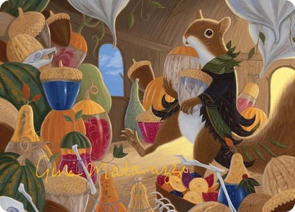Stocking the Pantry Art Card (Gold-Stamped Signature), Art Series: Bloomburrow 24