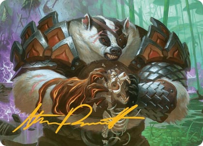 Hugs, Grisly Guardian Art Card (Gold-Stamped Signature), Art Series: Bloomburrow 27