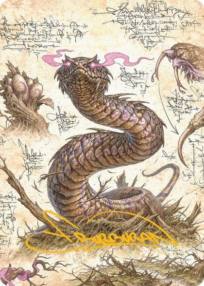 Rottenmouth Viper Art Card (Gold-Stamped Signature), Art Series: Bloomburrow 36
