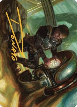 Urza, Powerstone Prodigy Art Card (Gold-Stamped Signature), Art Series: The Brothers' War 35