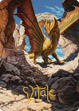 Ancient Brass Dragon Art Card (2/81) (Gold-Stamped Signature), Art Series: Commander Legends: Battle for Baldur's Gate 2