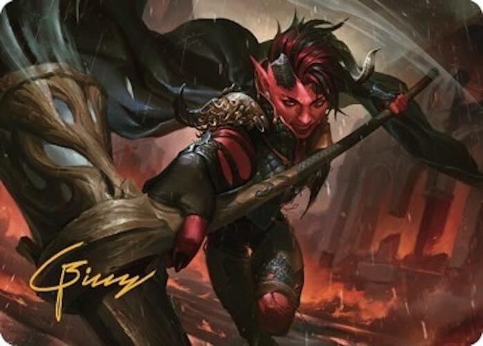 Karlach, Fury of Avernus Art Card (34/81) (Gold-Stamped Signature), Art Series: Commander Legends: Battle for Baldur's Gate 34