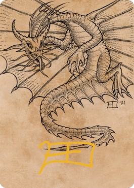 Ancient Gold Dragon Art Card (44/81) (Gold-Stamped Signature), Art Series: Commander Legends: Battle for Baldur's Gate 44