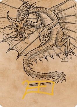 Ancient Gold Dragon Art Card (44/81) (Gold-Stamped Signature), Art Series: Commander Legends: Battle for Baldur's Gate 44