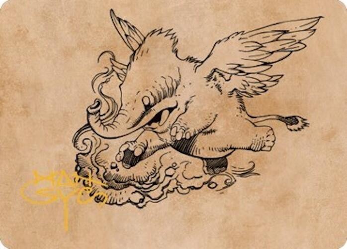 Lulu, Loyal Hollyphant Art Card (Gold-Stamped Signature), Art Series: Commander Legends: Battle for Baldur's Gate 46