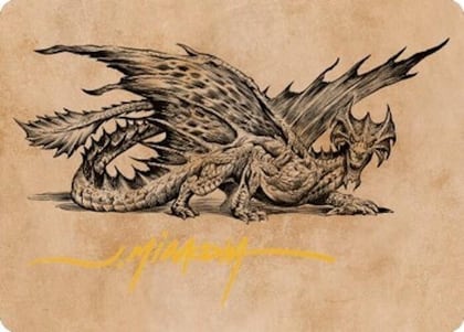 Ancient Brass Dragon Art Card (49/81) (Gold-Stamped Signature), Art Series: Commander Legends: Battle for Baldur's Gate 49