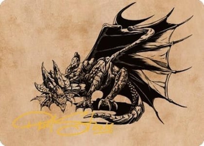 Ancient Copper Dragon Art Card (52/81) (Gold-Stamped Signature), Art Series: Commander Legends: Battle for Baldur's Gate 52