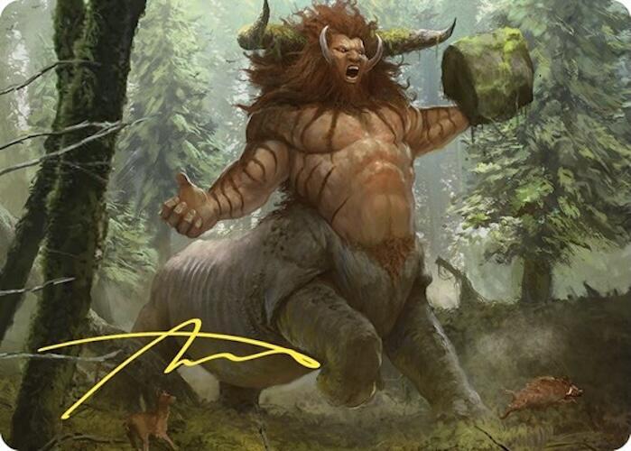 Stonehoof Chieftain Art Card (Gold-Stamped Signature), Art Series: Commander Masters 26