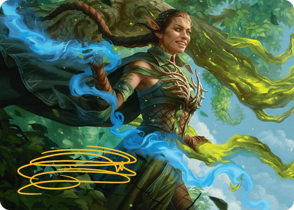 Nissa, Worldsoul Speaker Art Card (Gold-Stamped Signature), Art Series: Aetherdrift 31