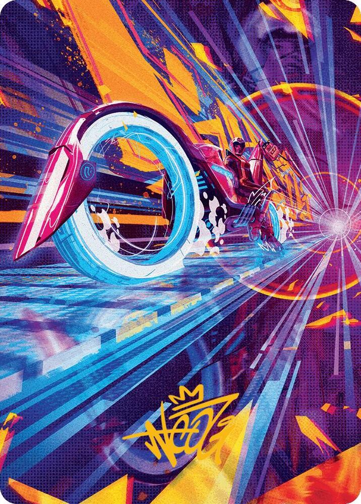 Spotcycle Scouter Art Card (Gold-Stamped Signature), Art Series: Aetherdrift 37