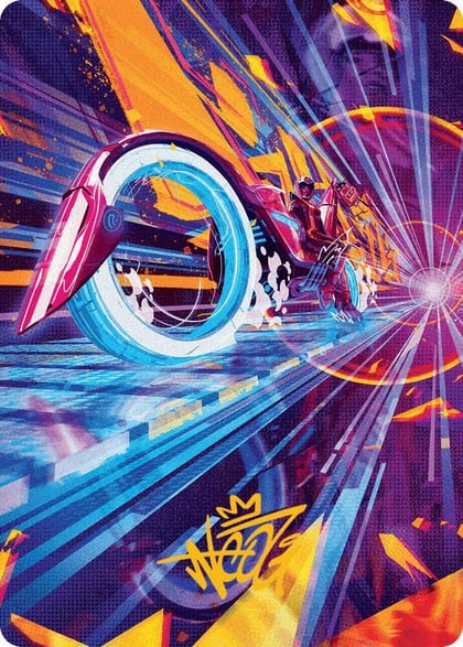 Spotcycle Scouter Art Card (Gold-Stamped Signature), Art Series: Aetherdrift 37