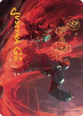 Twinferno Art Card (Gold-Stamped Signature), Art Series: Dominaria United 39