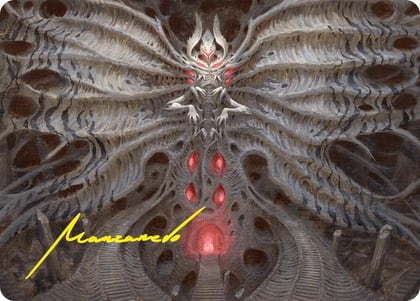 Valgavoth, Terror Eater Art Card (Gold-Stamped Signature), Art Series: Duskmourn: House of Horror 10