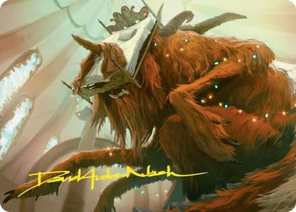 Bedhead Beastie Art Card (Gold-Stamped Signature), Art Series: Duskmourn: House of Horror 11