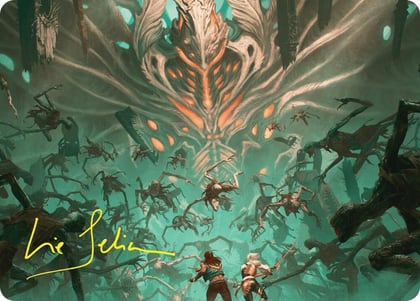 Valgavoth's Onslaught Art Card (Gold-Stamped Signature), Art Series: Duskmourn: House of Horror 16