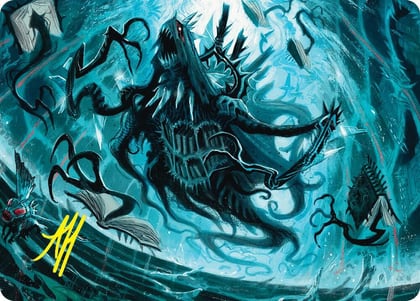 Overlord of the Floodpits Art Card (Gold-Stamped Signature), Art Series: Duskmourn: House of Horror 4
