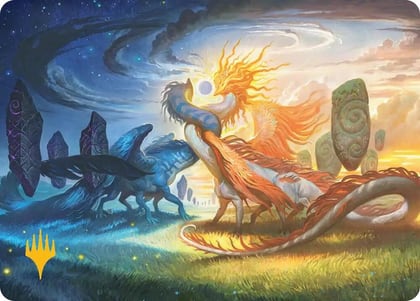 Celestial Reunion Art Card (19/54) (Gold-Stamped Planeswalker Symbol), Art Series: Lorwyn Eclipsed 19