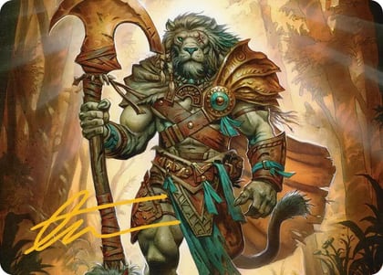 Ajani, Outland Chaperone Art Card (Gold-Stamped Signature), Art Series: Lorwyn Eclipsed 28