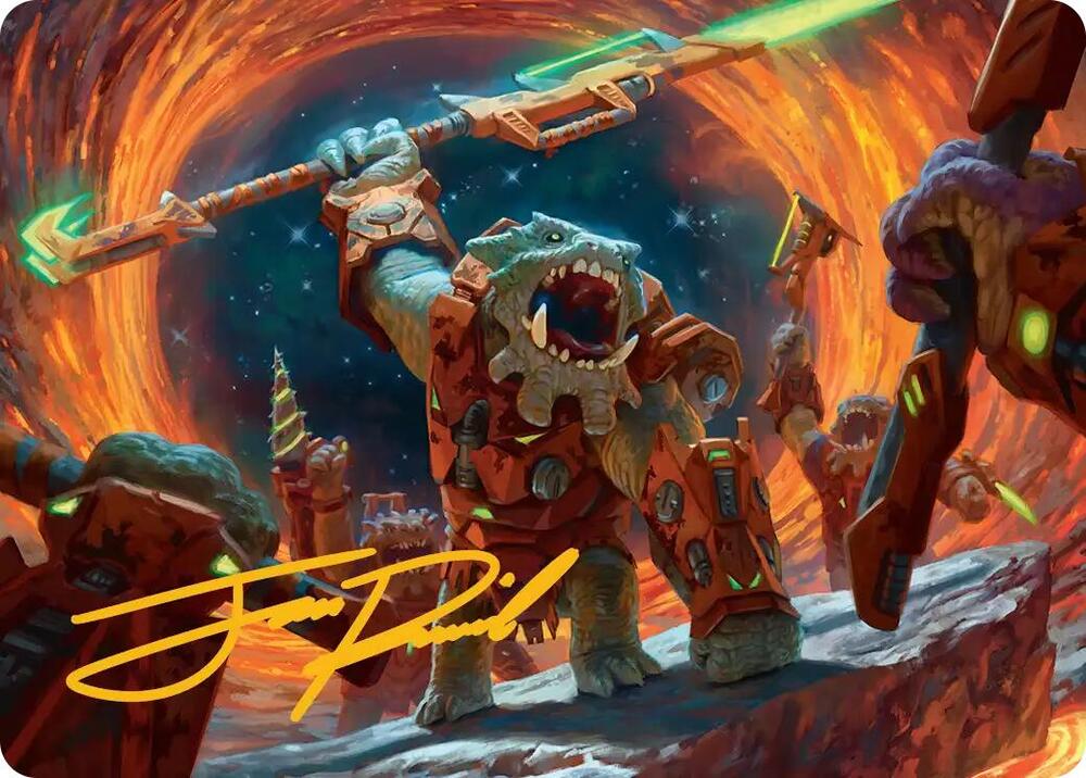 Frontline War-Rager Art Card (Gold-Stamped Signature), Art Series: Edge of Eternities 16